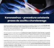 Koronawirus - procedura ustalania prawa do zasiłku chorobowego