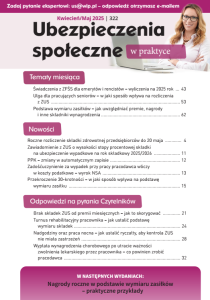 Ubezpieczenia społeczne w praktyce nr 322 kwieciień_maj 2025
