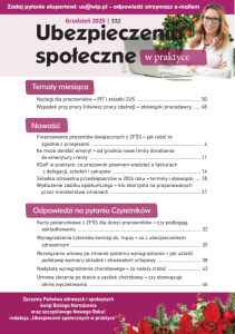 Ubezpieczenia społeczne w praktyce nr 332 grudzień 2025