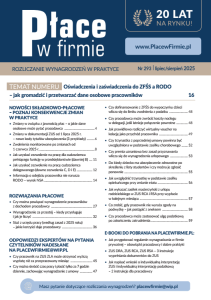 Płace w firmie nr 293 lipiec sierpień 2025
