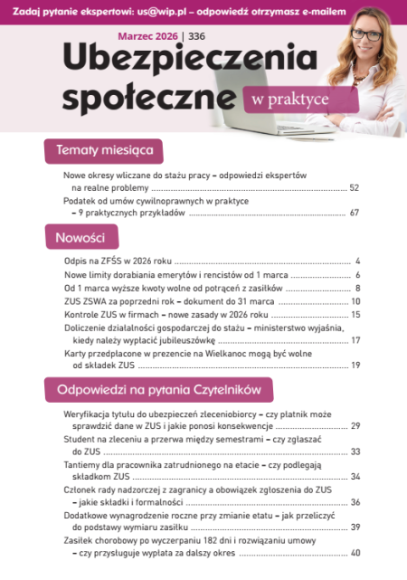 Ubezpieczenia społeczne w praktyce nr 336 marzec 2026