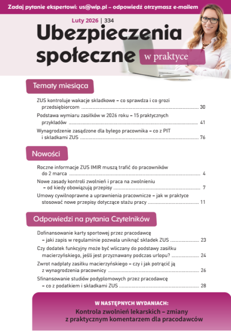 Ubezpieczenia społeczne w praktyce nr 334 luty 2026
