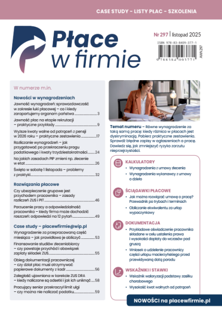 Płace w firmie nr 297 listopad 2025