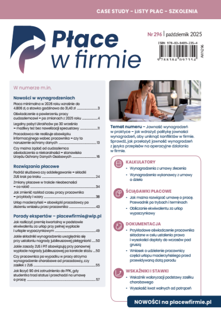 Płace w firmie nr 296 październik 2025