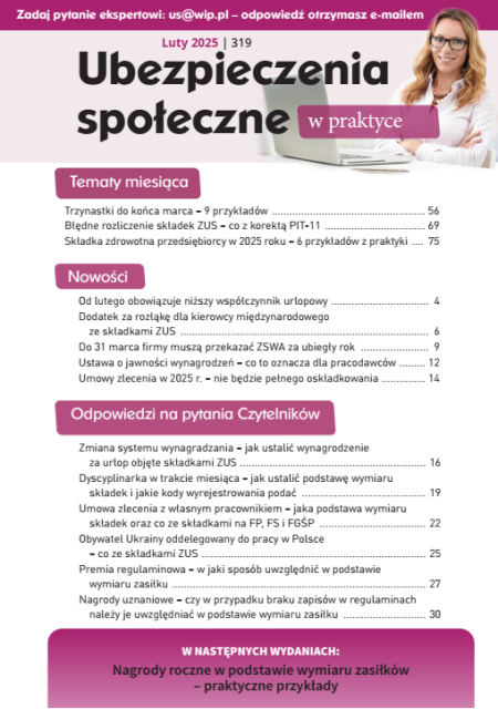 Ubezpieczenia społeczne w praktyce nr 319 luty 2025