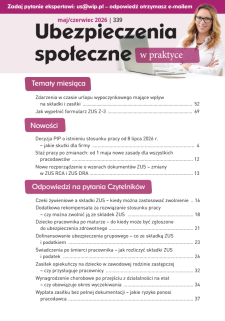 Ubezpieczenia społeczne w praktyce nr 339 maj/czerwiec 2026