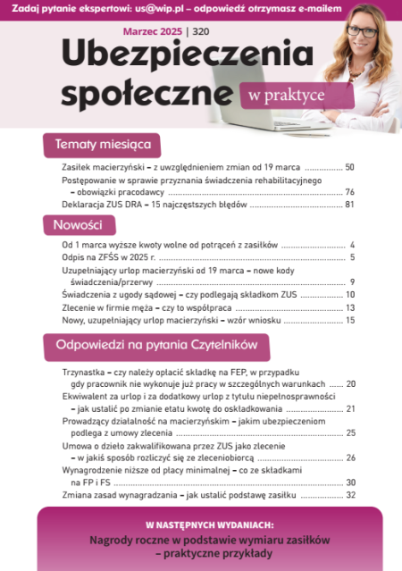 Ubezpieczenia społeczne w praktyce nr 320 marzec 2025