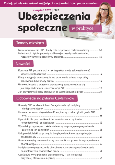 Ubezpieczenia społeczne w praktyce nr 342 sierpień 2026
