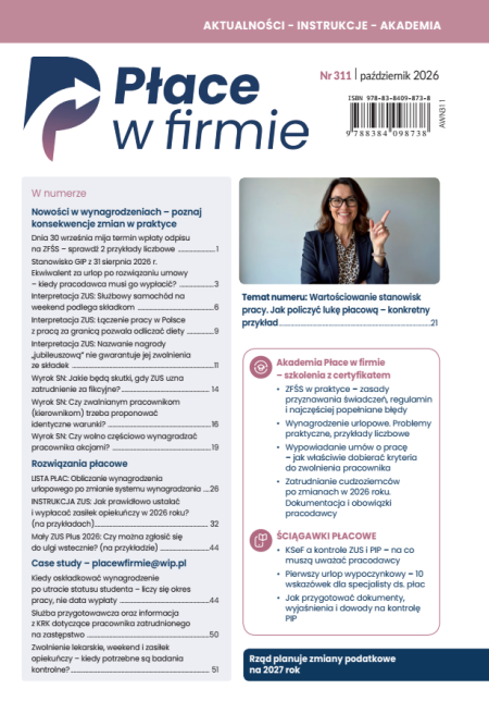 Płace w firmie nr 311 październik 2026