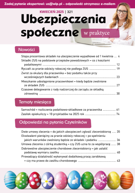 Ubezpieczenia społeczne w praktyce nr 321 kwiecień 2025