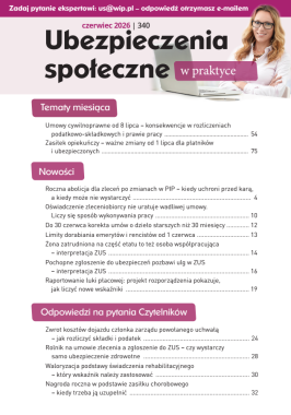Ubezpieczenia społeczne w praktyce nr 340 czerwiec 2026