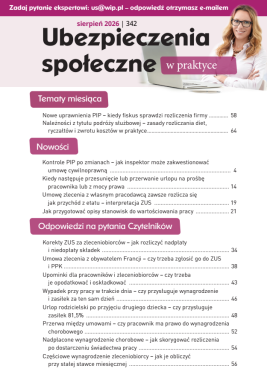 Ubezpieczenia społeczne w praktyce nr 342 sierpień 2026
