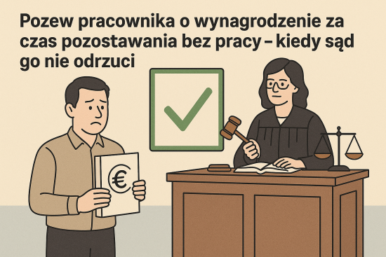 Pozew pracownika o wynagrodzenie za czas pozostawania bez pracy - kiedy sąd go nie odrzuci