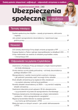 Ubezpieczenia społeczne w praktyce nr 343 sierpień/wrzesień 2026