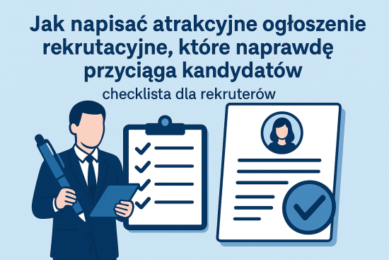 wygeneruj grafikę dla treści: Jak napisać atrakcyjne ogłoszenie rekrutacyjne, które naprawdę przyciąga kandydatów - checklista dla rekruterów
