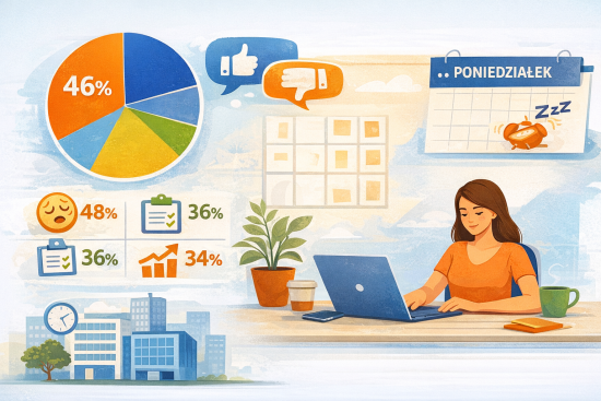 Trend bare minimum Monday zyskuje popularność w Polsce. 46% pracowników świadomie zwalnia tempo na początku tygodnia – wyniki badania