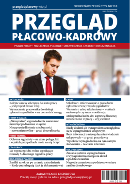 Przegląd Płacowo-Kadrowy nr 218 sierpień/wrzesień 2024