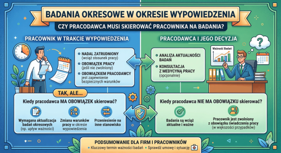 Badania okresowe w okresie wypowiedzenia – czy pracodawca musi skierować pracownika na badania?