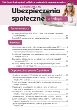 Ubezpieczenia społeczne w praktyce nr 345 październik 2026